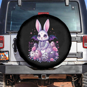 Cute Spooky Easter Bunny Spare Tire Cover Pastel Goth Rabbit Gift TS12 No hole Black Print Your Wear