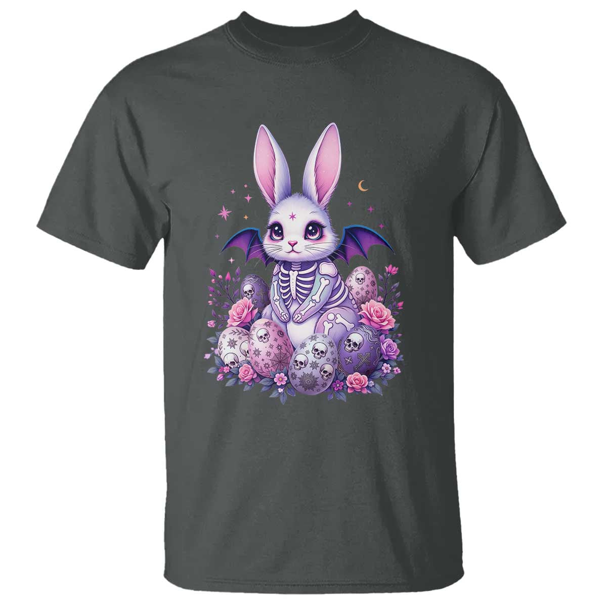 Cute Spooky Easter Bunny T Shirt Pastel Goth Rabbit Gift TS12 Dark Heather Print Your Wear