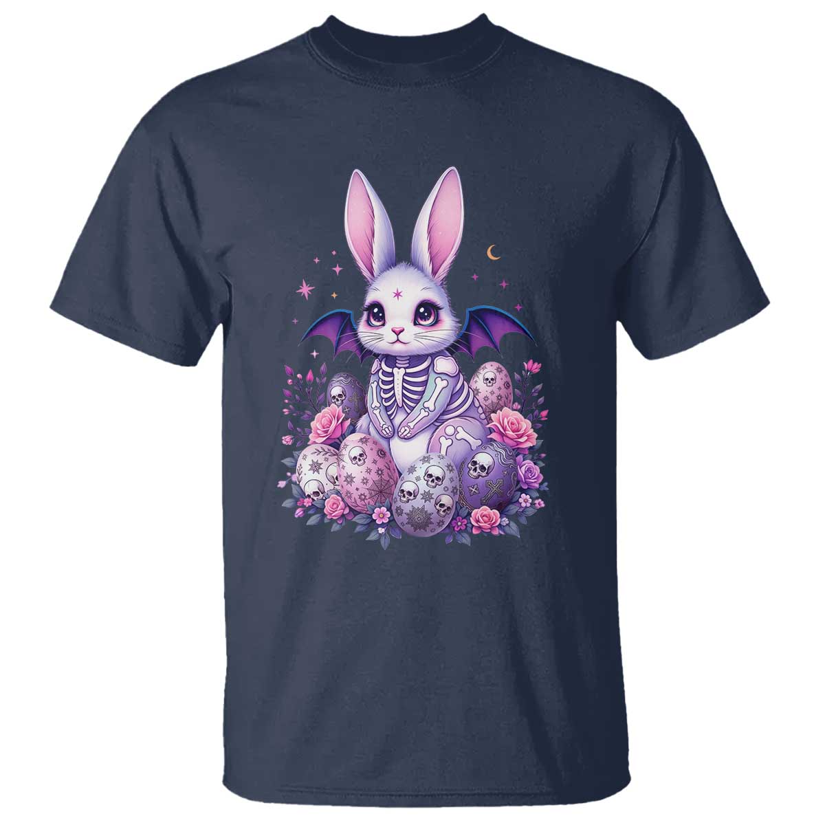 Cute Spooky Easter Bunny T Shirt Pastel Goth Rabbit Gift TS12 Navy Print Your Wear
