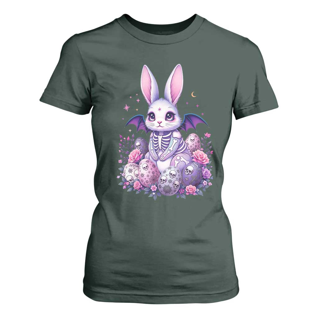 Cute Spooky Easter Bunny T Shirt For Women Pastel Goth Rabbit Gift TS12 Dark Forest Green Print Your Wear