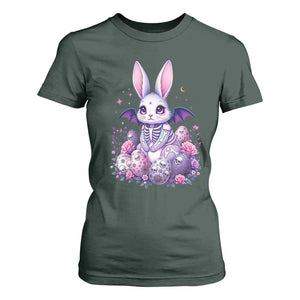 Cute Spooky Easter Bunny T Shirt For Women Pastel Goth Rabbit Gift TS12 Dark Forest Green Print Your Wear
