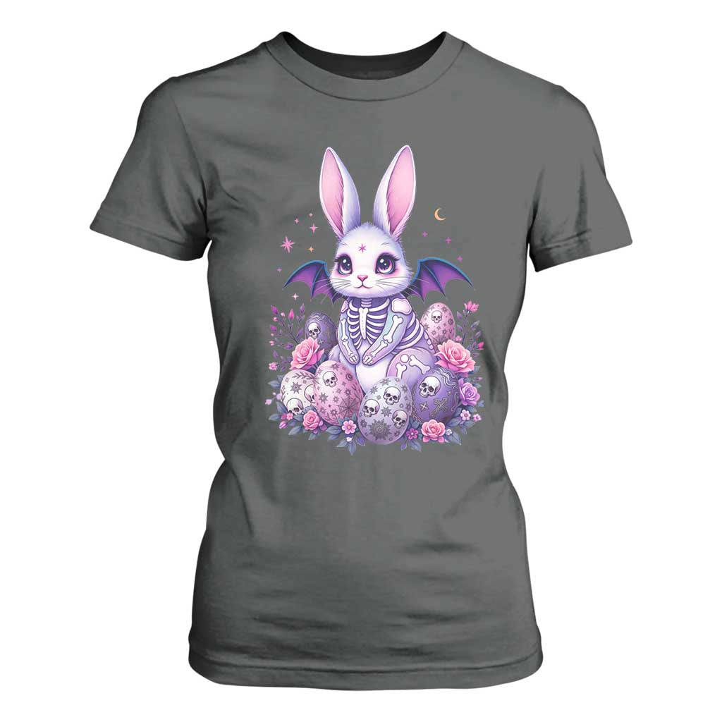 Cute Spooky Easter Bunny T Shirt For Women Pastel Goth Rabbit Gift TS12 Dark Heather Print Your Wear