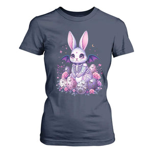 Cute Spooky Easter Bunny T Shirt For Women Pastel Goth Rabbit Gift TS12 Navy Print Your Wear