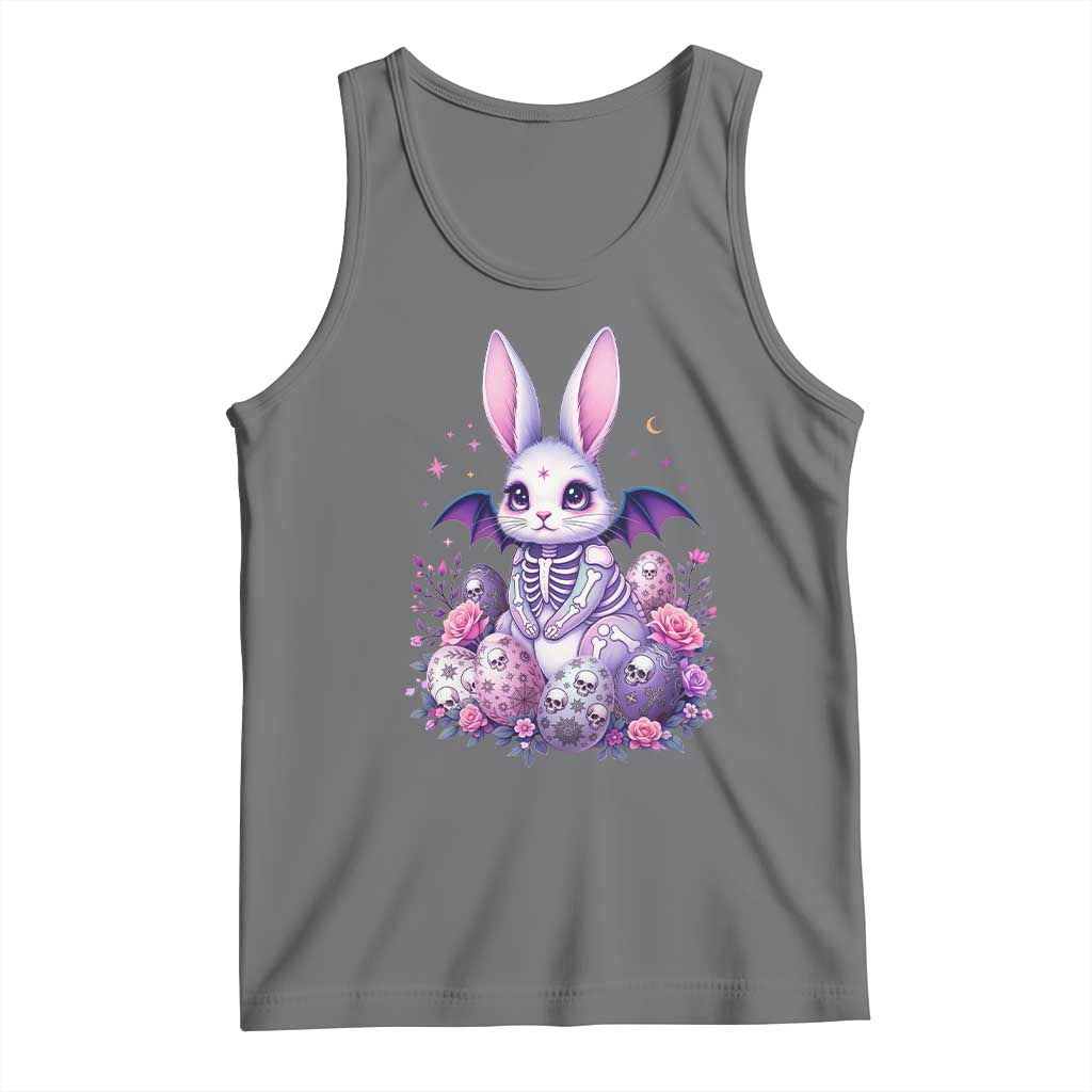Cute Spooky Easter Bunny Tank Top Pastel Goth Rabbit Gift TS12 Black Heather Print Your Wear