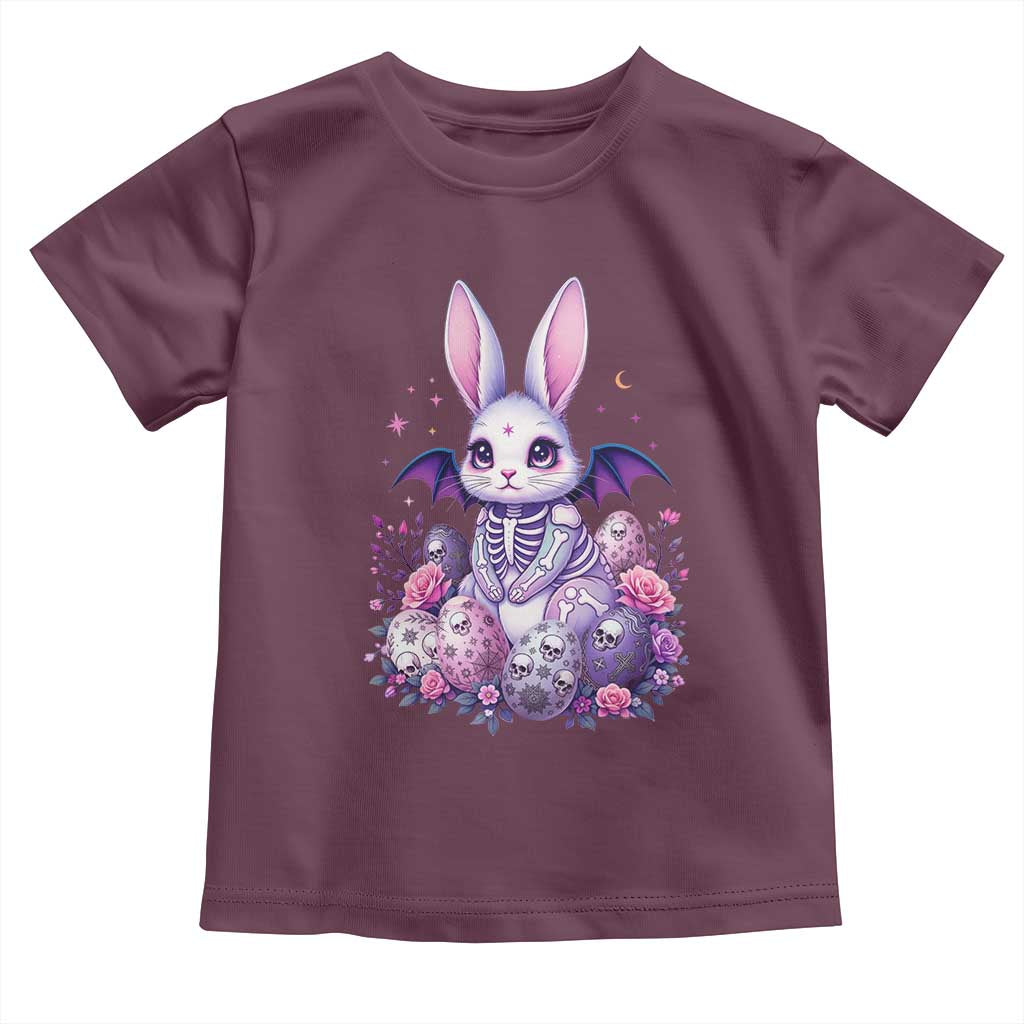 Cute Spooky Easter Bunny Toddler T Shirt Pastel Goth Rabbit Gift TS12 Maroon Print Your Wear