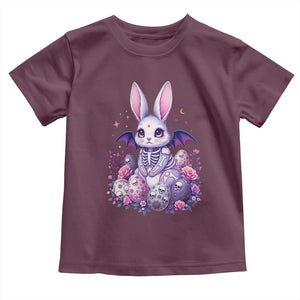 Cute Spooky Easter Bunny Toddler T Shirt Pastel Goth Rabbit Gift TS12 Maroon Print Your Wear
