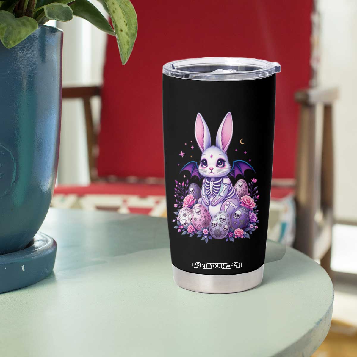 Cute Spooky Easter Bunny Tumbler Cup Pastel Goth Rabbit Gift TS12 Print Your Wear
