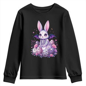 Cute Spooky Easter Bunny Youth Sweatshirt Pastel Goth Rabbit Gift TS12 Black Print Your Wear