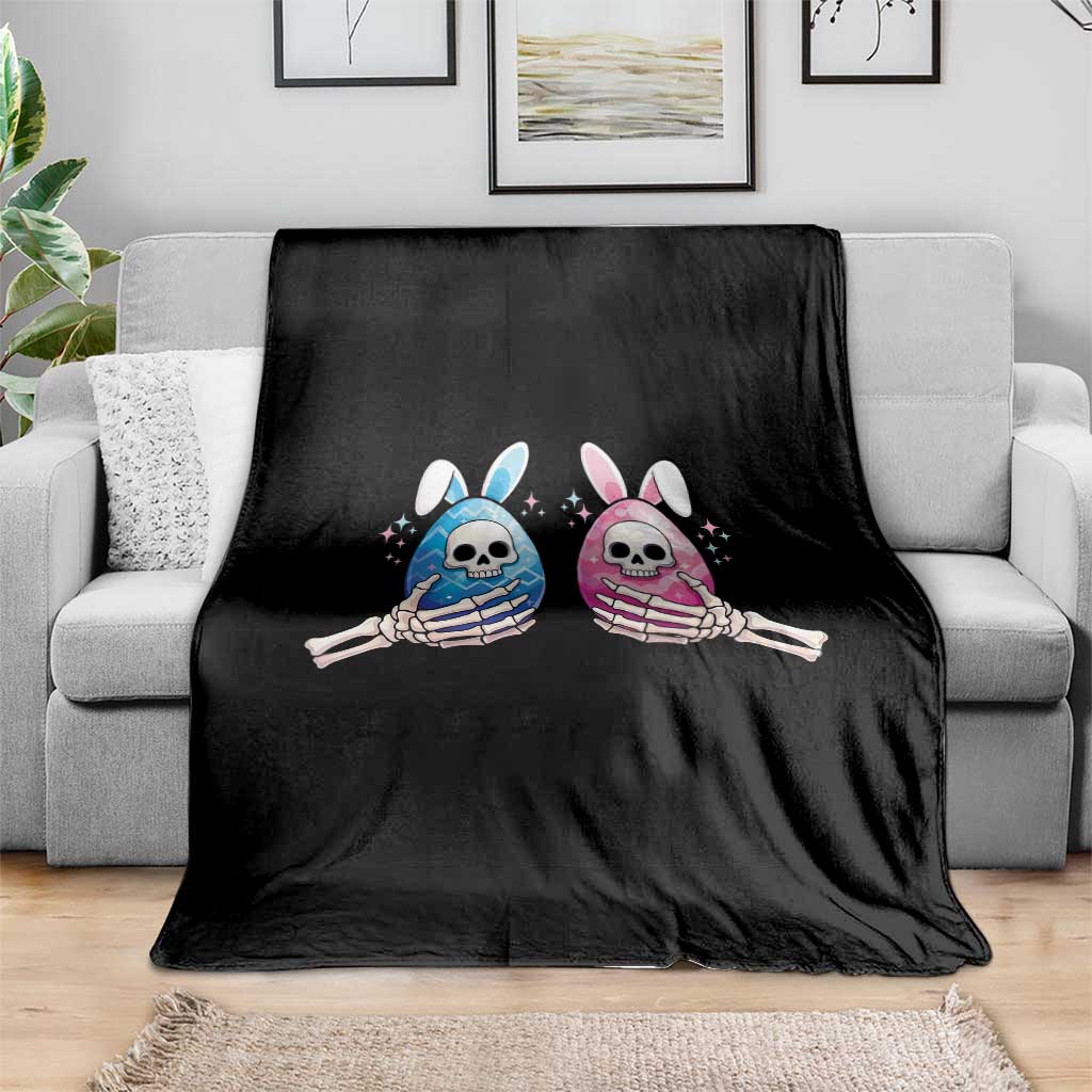Gothic Easter Gift Throw Blanket Skeleton Hands Holding Easter Eggs TS12 Print Your Wear