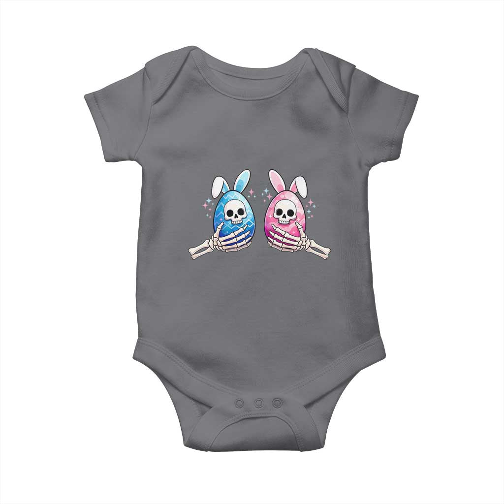 Gothic Easter Gift Baby Onesie Skeleton Hands Holding Easter Eggs TS12 Charcoal Print Your Wear