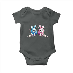 Gothic Easter Gift Baby Onesie Skeleton Hands Holding Easter Eggs TS12 Dark Heather Print Your Wear