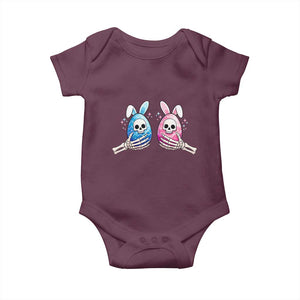 Gothic Easter Gift Baby Onesie Skeleton Hands Holding Easter Eggs TS12 Maroon Print Your Wear