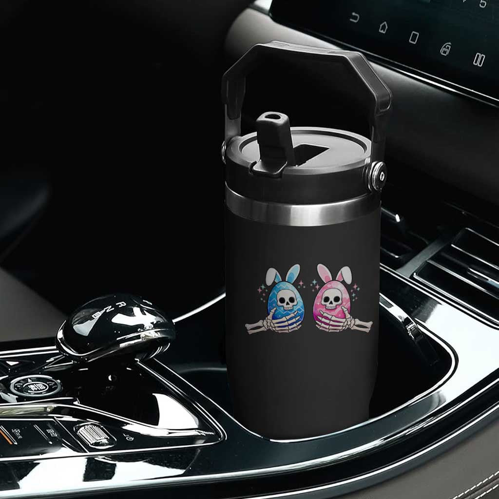 Gothic Easter Gift Flip Straw Tumbler Skeleton Hands Holding Easter Eggs TS12 Print Your Wear