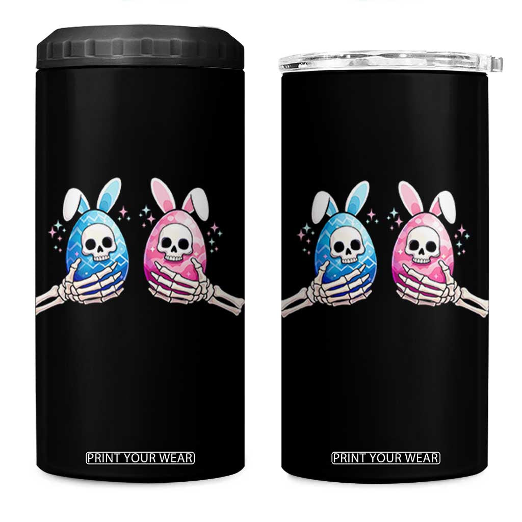 Gothic Easter Gift 4 in 1 Can Cooler Tumbler Skeleton Hands Holding Easter Eggs TS12 One Size: 16 oz Black Print Your Wear