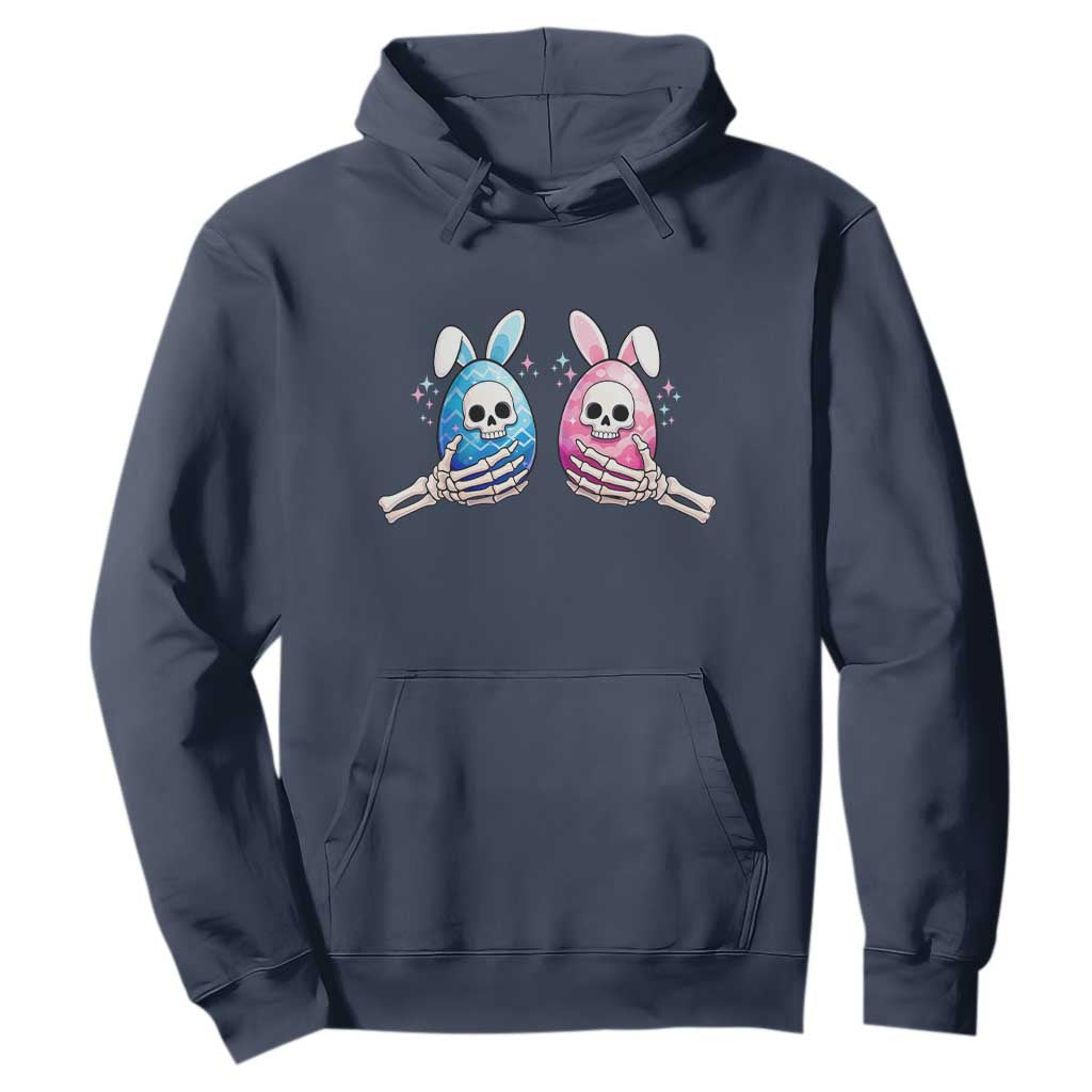 Gothic Easter Gift Hoodie Skeleton Hands Holding Easter Eggs TS12 Navy Print Your Wear