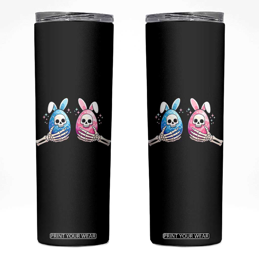 Gothic Easter Gift Skinny Tumbler Skeleton Hands Holding Easter Eggs TS12 Black Print Your Wear
