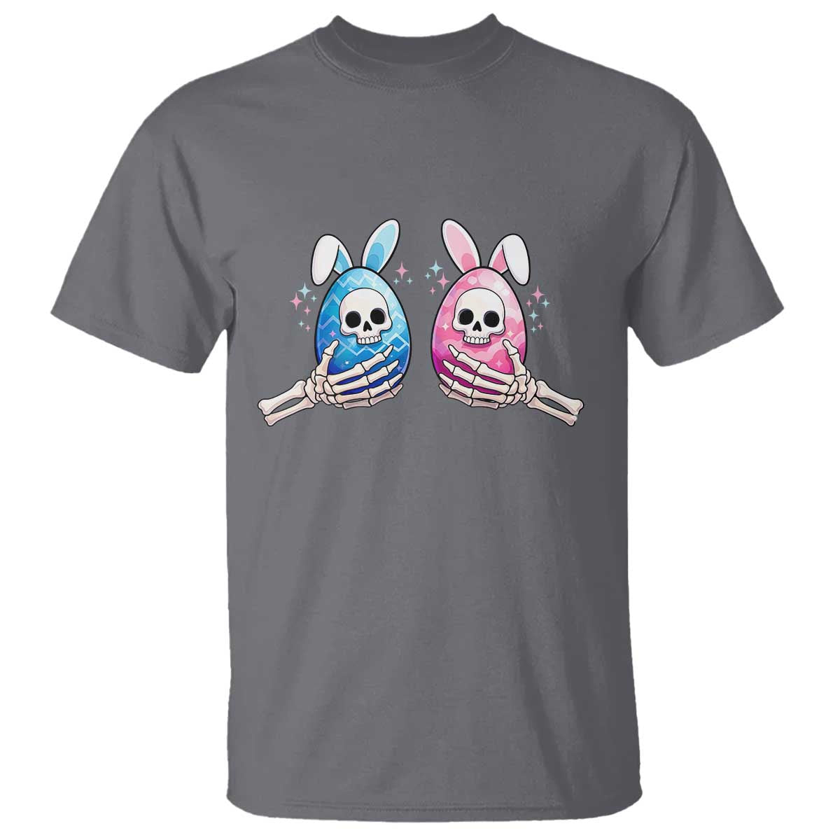 Gothic Easter Gift T Shirt Skeleton Hands Holding Easter Eggs TS12 Charcoal Print Your Wear
