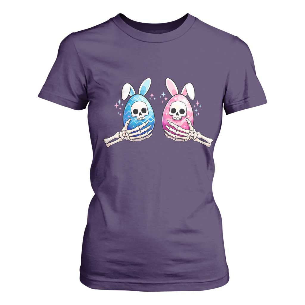 Gothic Easter Gift T Shirt For Women Skeleton Hands Holding Easter Eggs TS12 Purple Print Your Wear
