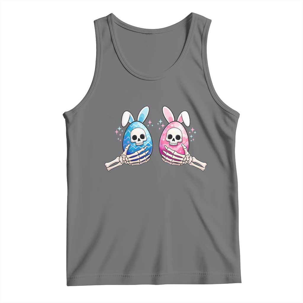 Gothic Easter Gift Tank Top Skeleton Hands Holding Easter Eggs TS12 Black Heather Print Your Wear