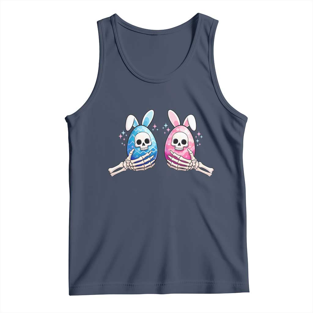 Gothic Easter Gift Tank Top Skeleton Hands Holding Easter Eggs TS12 Navy Print Your Wear