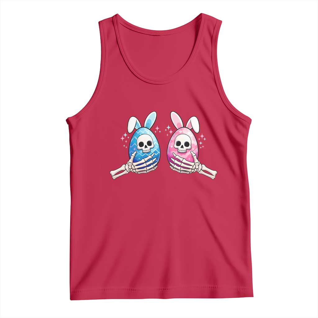 Gothic Easter Gift Tank Top Skeleton Hands Holding Easter Eggs TS12 Red Print Your Wear