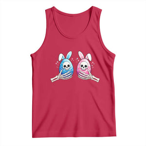 Gothic Easter Gift Tank Top Skeleton Hands Holding Easter Eggs TS12 Red Print Your Wear