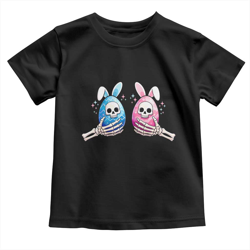 Gothic Easter Gift Toddler T Shirt Skeleton Hands Holding Easter Eggs TS12 Black Print Your Wear