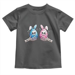 Gothic Easter Gift Toddler T Shirt Skeleton Hands Holding Easter Eggs TS12 Dark Heather Print Your Wear