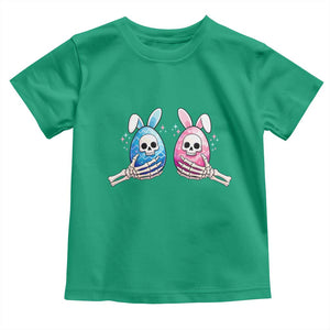 Gothic Easter Gift Toddler T Shirt Skeleton Hands Holding Easter Eggs TS12 Irish Green Print Your Wear