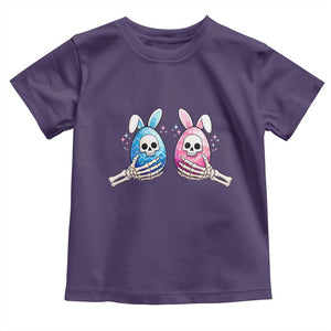 Gothic Easter Gift Toddler T Shirt Skeleton Hands Holding Easter Eggs TS12 Purple Print Your Wear