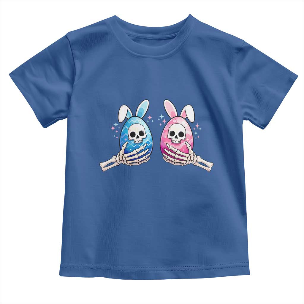 Gothic Easter Gift Toddler T Shirt Skeleton Hands Holding Easter Eggs TS12 Royal Blue Print Your Wear