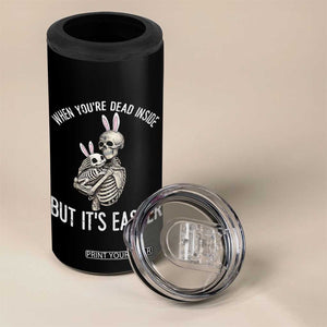 Funny Easter Bunny Skeleton 4 in 1 Can Cooler Tumbler Dead Inside But It Is Easter TS12 Print Your Wear