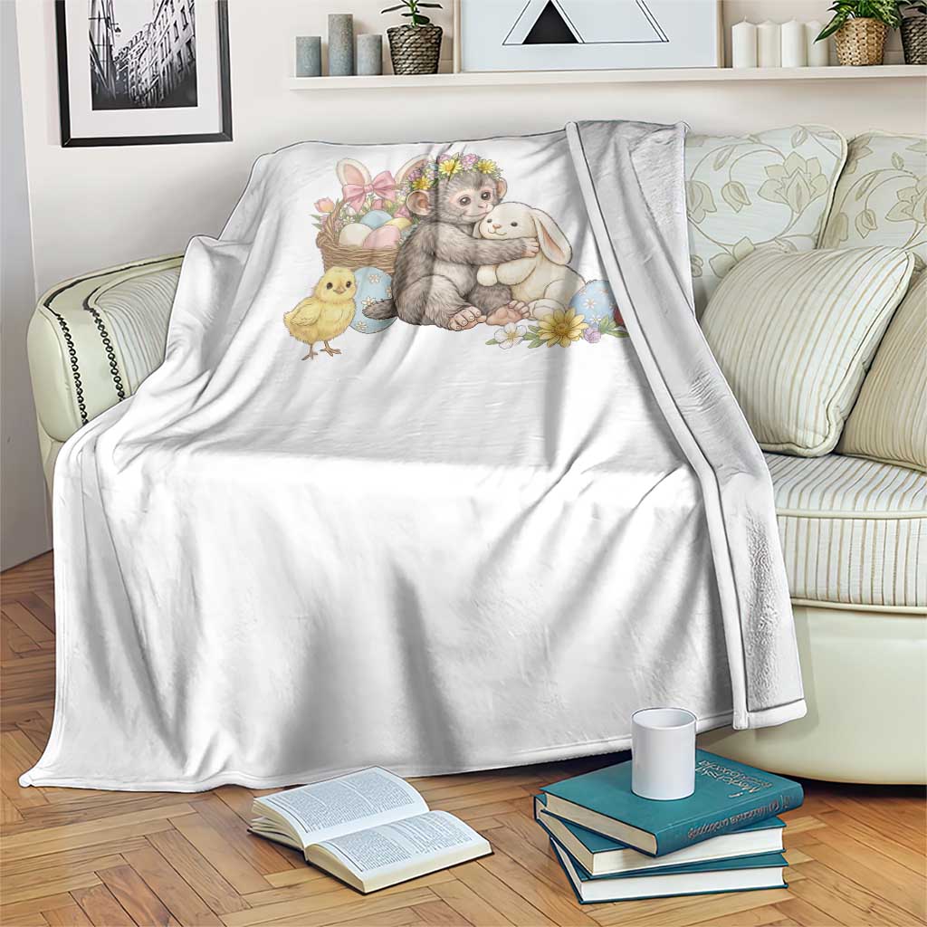 Cute Punch Baby Monkey Easter Throw Blanket Funny Animal Gift TS12 Print Your Wear