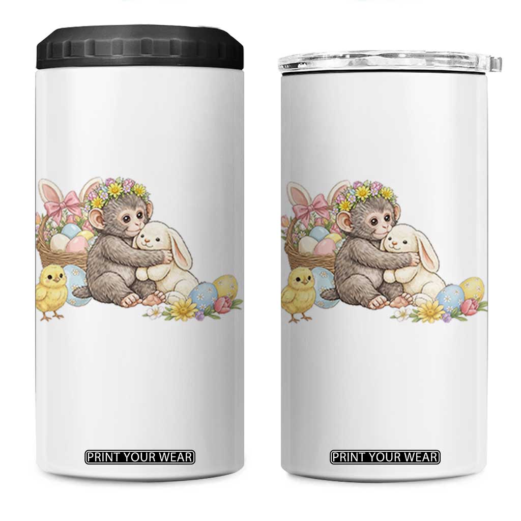 Cute Punch Baby Monkey Easter 4 in 1 Can Cooler Tumbler Funny Animal Gift TS12 One Size: 16 oz White Print Your Wear