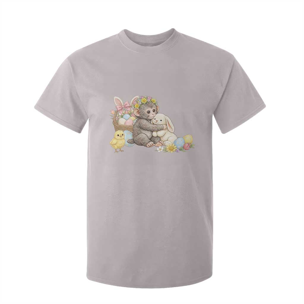 Cute Punch Baby Monkey Easter T Shirt For Kid Funny Animal Gift TS12 Ice Gray Print Your Wear