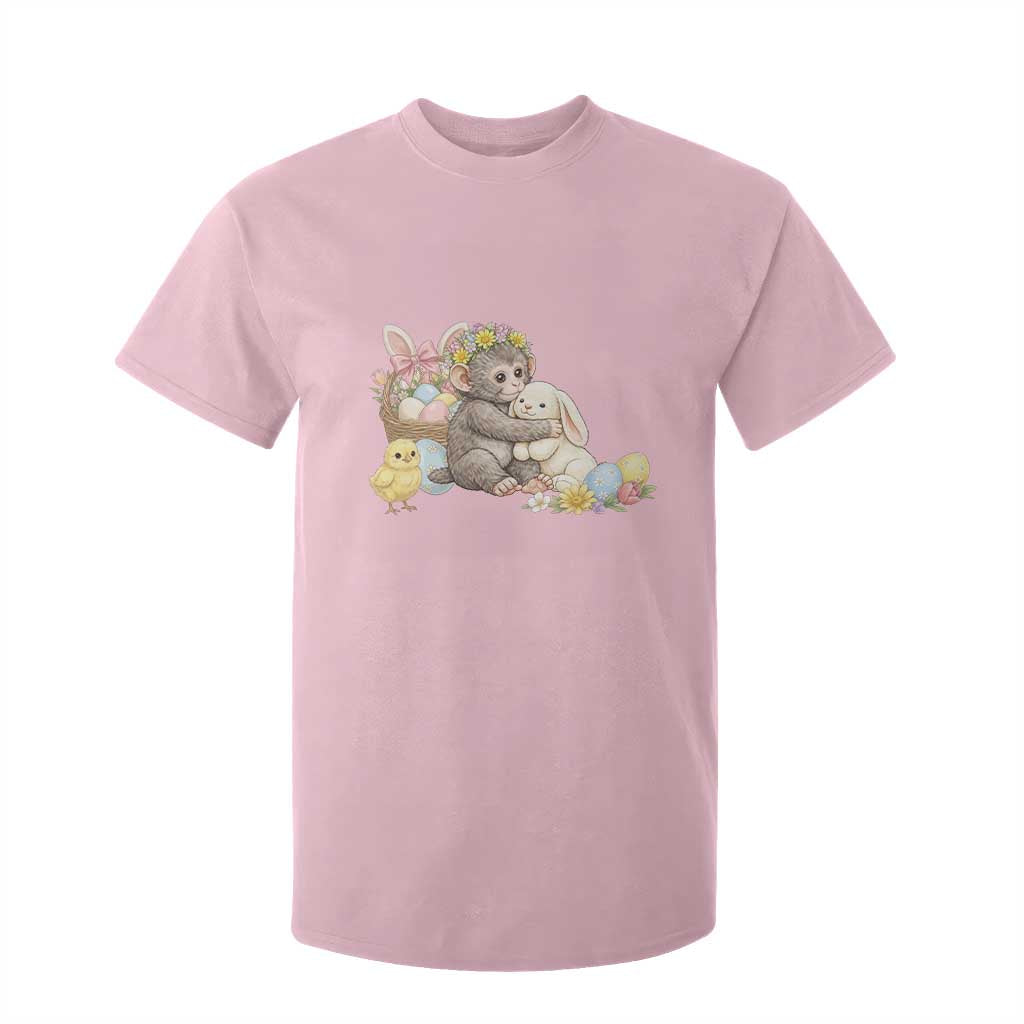 Cute Punch Baby Monkey Easter T Shirt For Kid Funny Animal Gift TS12 Light Pink Print Your Wear
