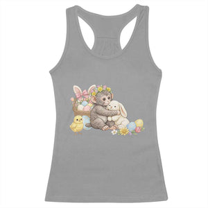 Cute Punch Baby Monkey Easter Racerback Tank Top Funny Animal Gift TS12 Sport Gray Print Your Wear