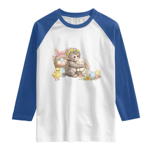 Cute Punch Baby Monkey Easter Raglan Shirt Funny Animal Gift TS12 White Royal Print Your Wear