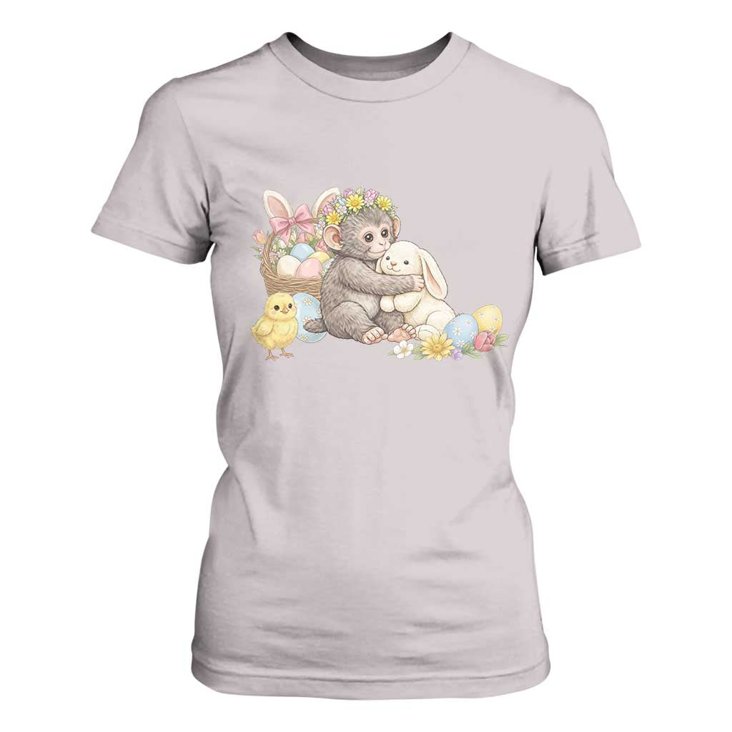 Cute Punch Baby Monkey Easter T Shirt For Women Funny Animal Gift TS12 Ice Gray Print Your Wear