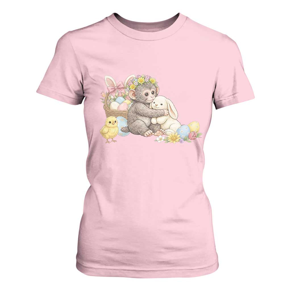 Cute Punch Baby Monkey Easter T Shirt For Women Funny Animal Gift TS12 Light Pink Print Your Wear
