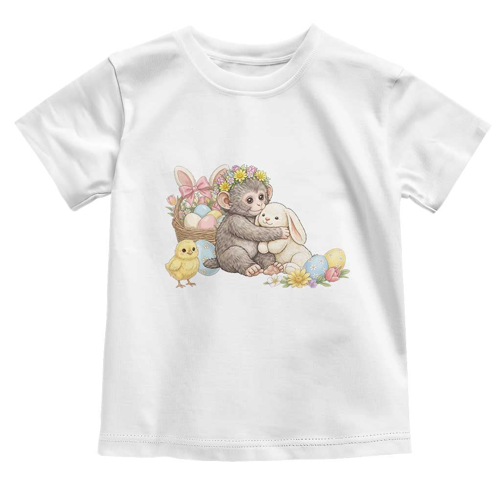 Cute Punch Baby Monkey Easter Toddler T Shirt Funny Animal Gift TS12 White Print Your Wear