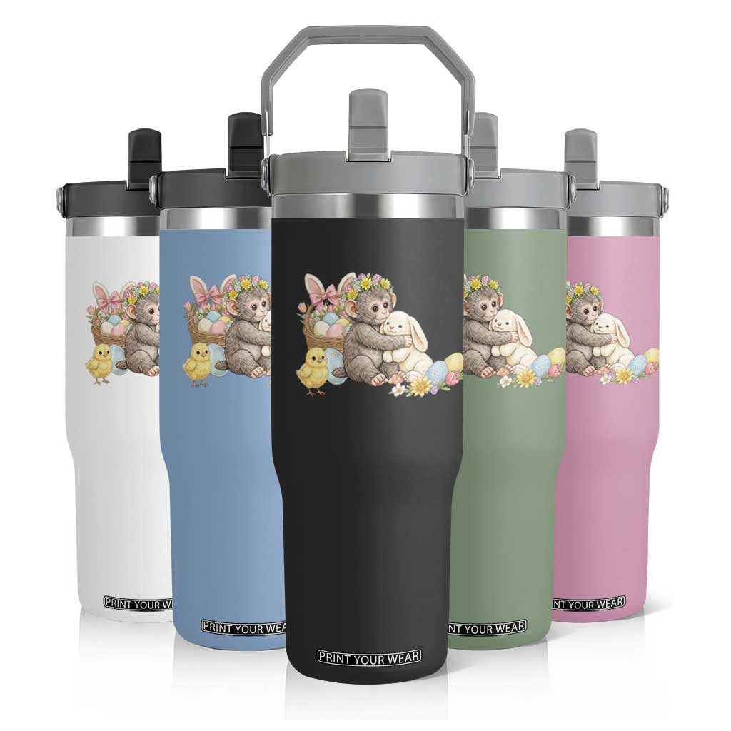 Cute Punch Baby Monkey Easter Flip Straw Tumbler Funny Animal Gift TS12 Print Your Wear