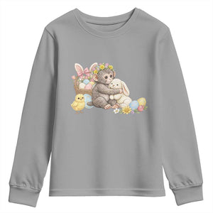 Cute Punch Baby Monkey Easter Youth Sweatshirt Funny Animal Gift TS12 Sport Gray Print Your Wear