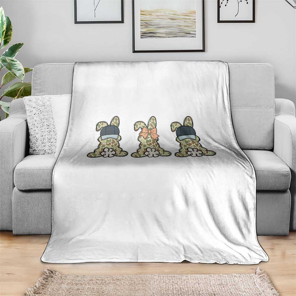 Camo Easter Bunny Throw Blanket Funny Hunter Easter Gift TS12 Print Your Wear