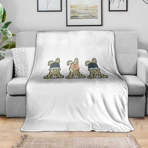 Camo Easter Bunny Throw Blanket Funny Hunter Easter Gift TS12 Print Your Wear