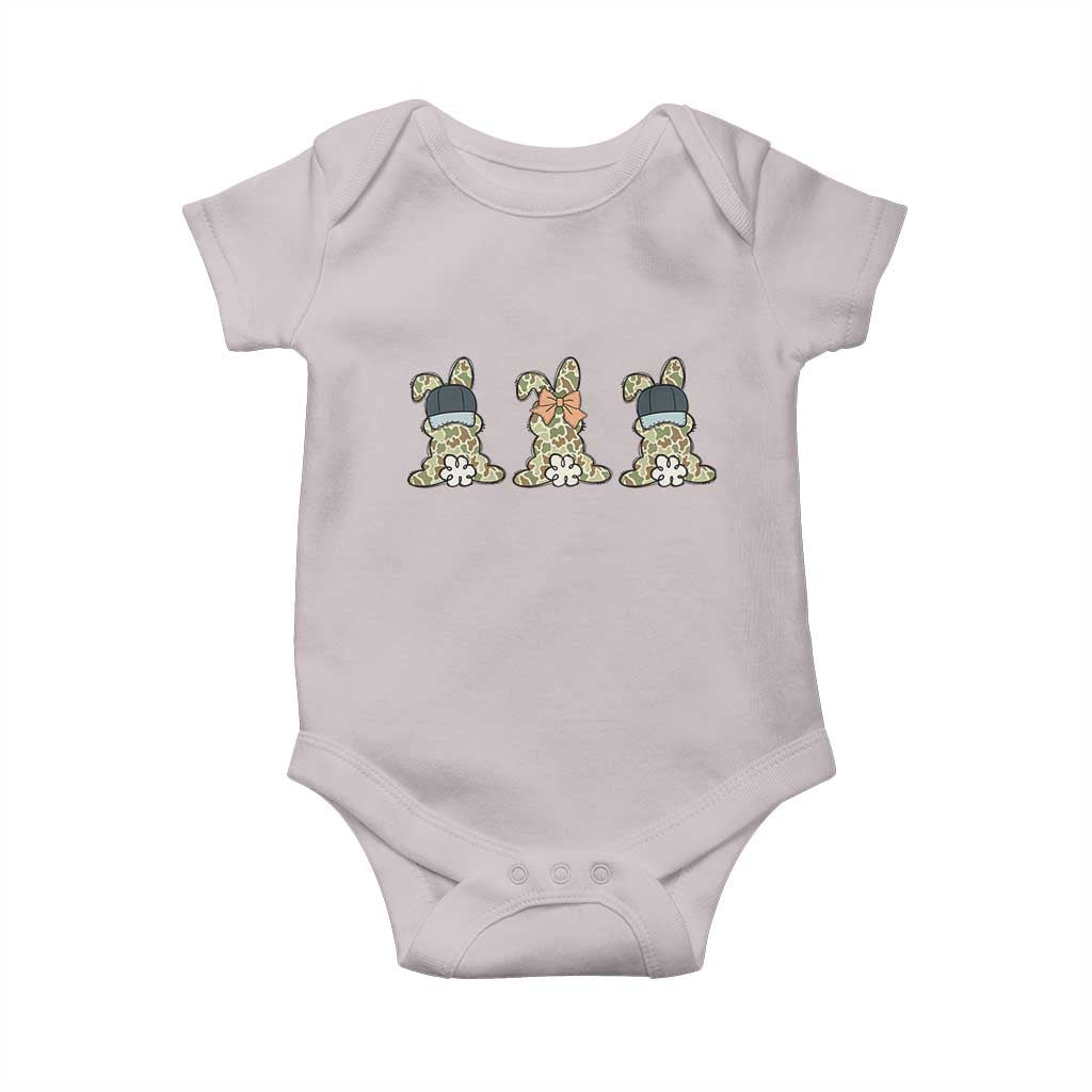Camo Easter Bunny Baby Onesie Funny Hunter Easter Gift TS12 Ice Gray Print Your Wear