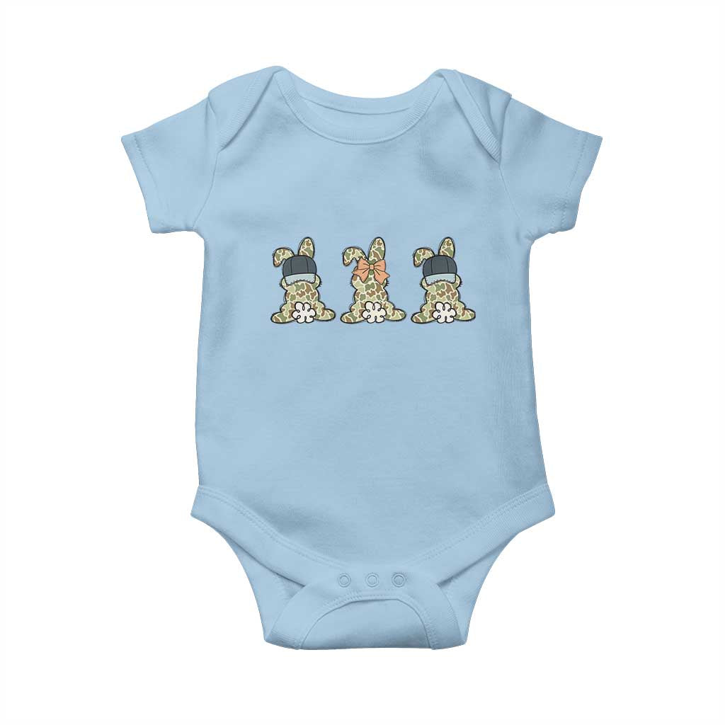 Camo Easter Bunny Baby Onesie Funny Hunter Easter Gift TS12 Light Blue Print Your Wear