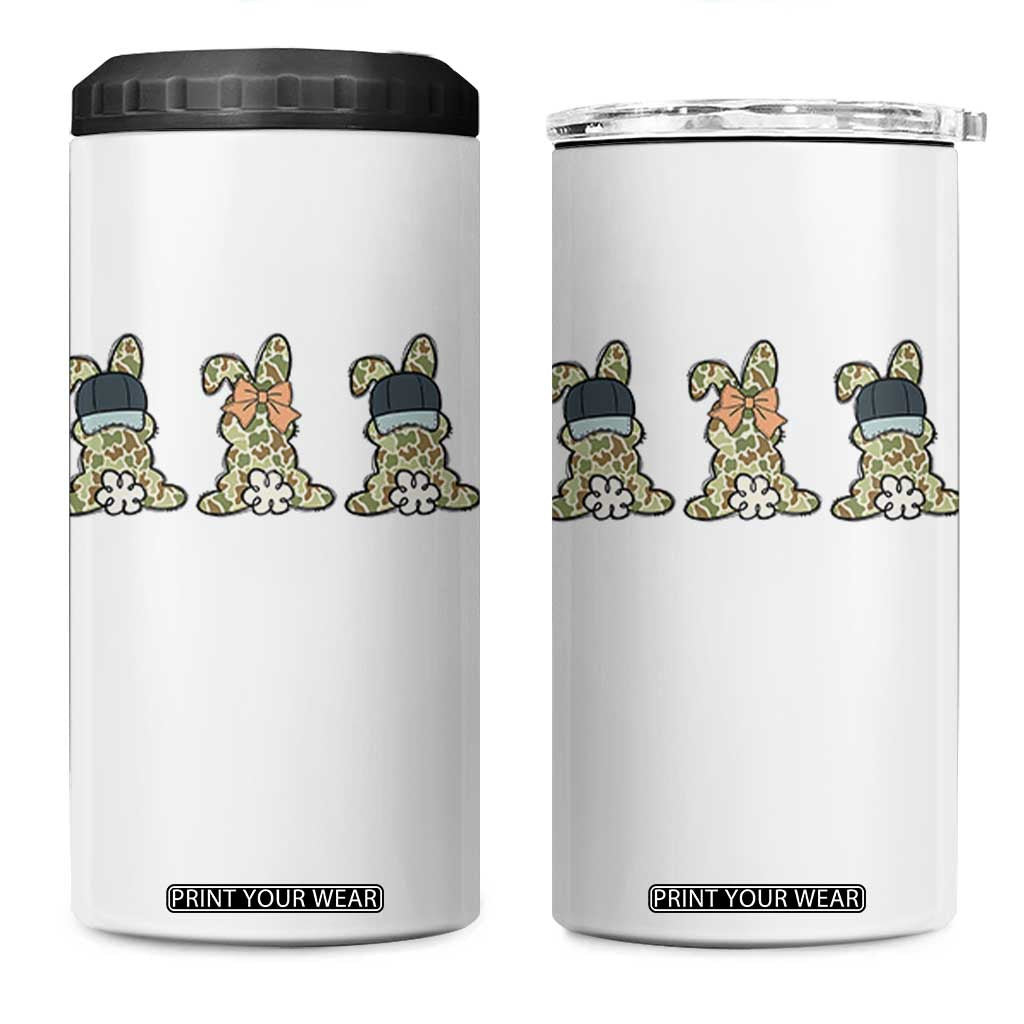 Camo Easter Bunny 4 in 1 Can Cooler Tumbler Funny Hunter Easter Gift TS12 One Size: 16 oz White Print Your Wear