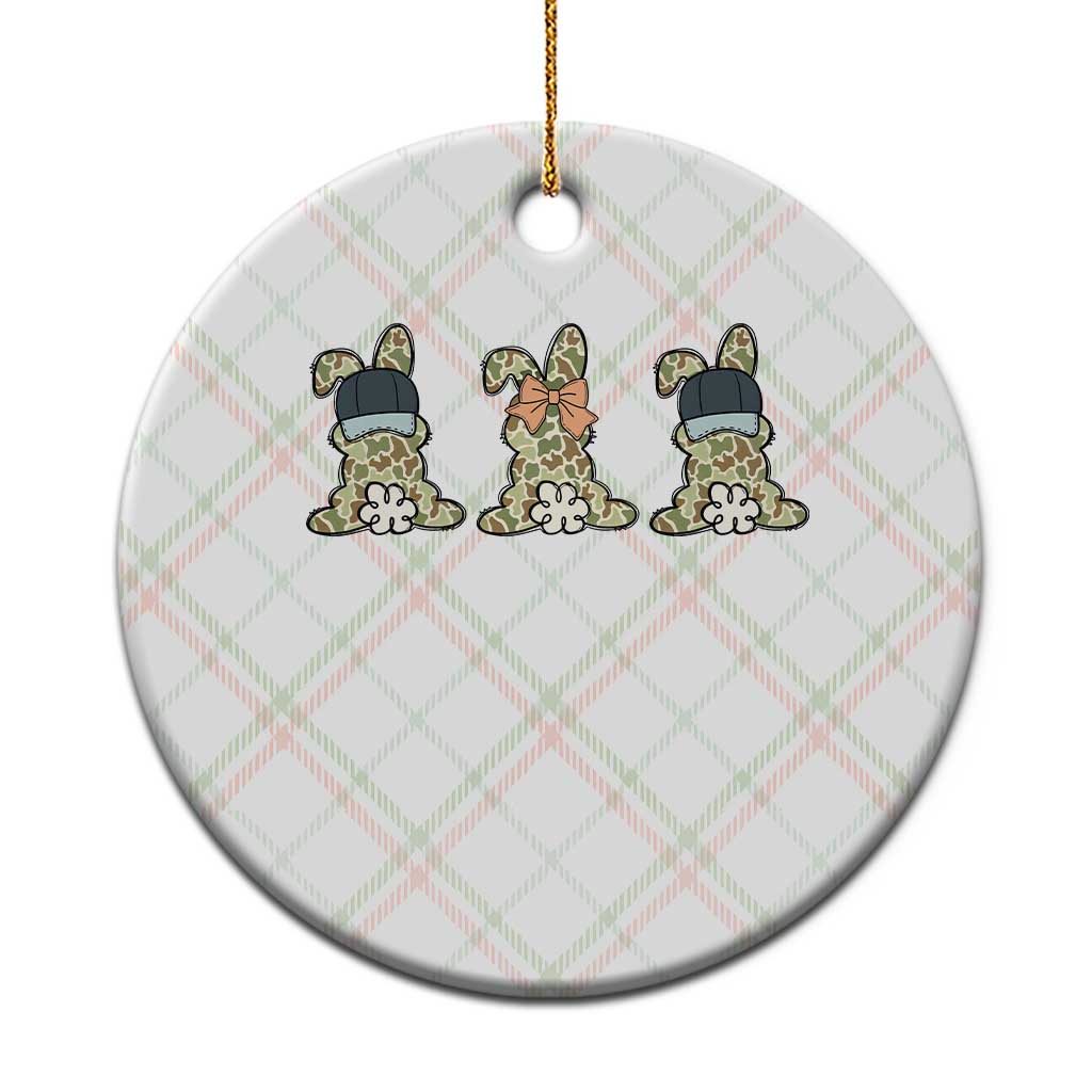 Camo Easter Bunny Ceramic Ornament Funny Hunter Easter Gift TS12 1pc Christmas Plaid Print Your Wear
