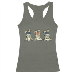 Camo Easter Bunny Racerback Tank Top Funny Hunter Easter Gift TS12 Military Green Print Your Wear